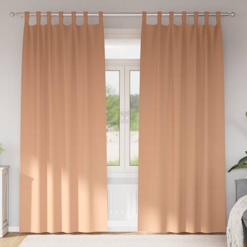 Zavjese sa zavjesama 2 pcs Svjetlosmeđa 260 x 140 cm Poliester Cijena