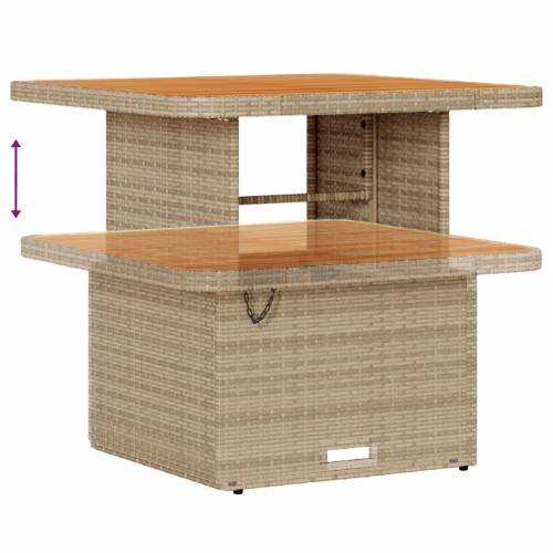 9 Dijelni Gardin Sofa Set s Jastučićima Bež Poli Ratan Akacija Cijena
