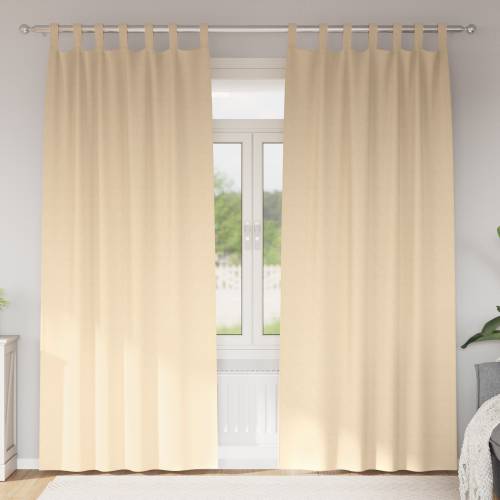 Zavjese sa zavjesama 2 pcs Krema 260 x 140 cm Poliester Cijena