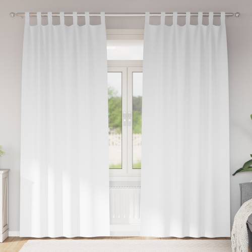 Zavjese sa zavjesama 2 pcs Čista bijela 260 x 140 cm Poliester Cijena