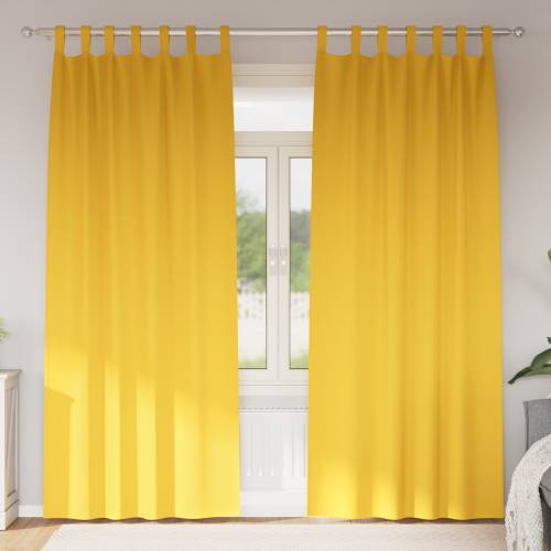 Zavjese 2 pcs žuta boja senfa 245 x 140 cm Poliester Cijena