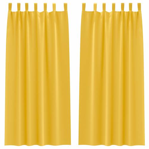Zavjese 2 pcs žuta boja senfa 245 x 140 cm Poliester Cijena