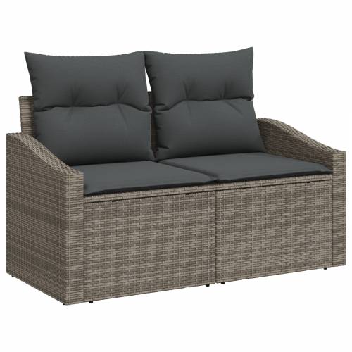 set od 12 komada vrtnih sofa s jastučićima siva poli ratan acacia Cijena