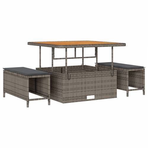 set od 12 komada vrtnih sofa s jastučićima siva poli ratan acacia Cijena