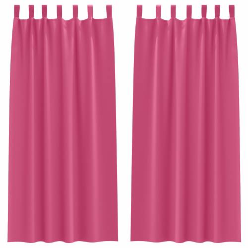 Zavjese sa zavjesama 2 pcs Svijetla roza 260 x 140 cm Poliester Cijena
