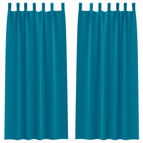 Zavjese sa zavjesama 2 pcs Tirkizna 260 x 140 cm Poliester Cijena