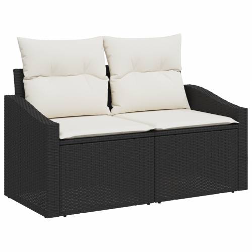 set vrtnih sofa s jastucima 12 kom crni poli ratan akacija Cijena