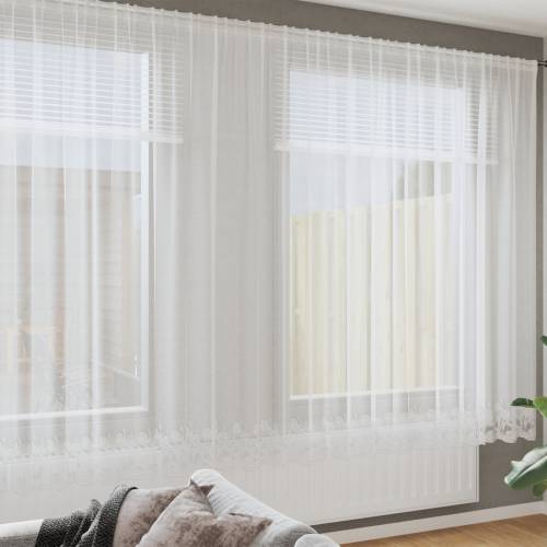 Zavjese sa zavjesama Cvjetni Bijela 1200 x 240 cm Poliester Cijena