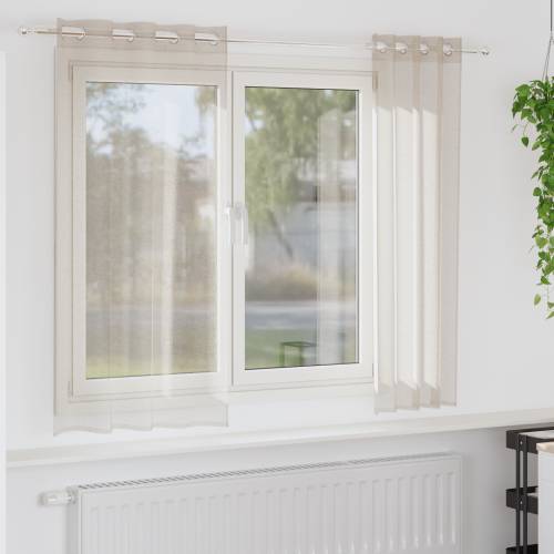 Zavjese sa zavjesama 2 pcs Pijesak 140 x 175 cm Poliester Cijena