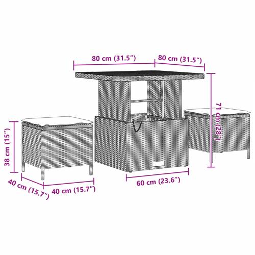 10-dijelni vrtni sofa set s jastucima crni poli ratan akacija Cijena