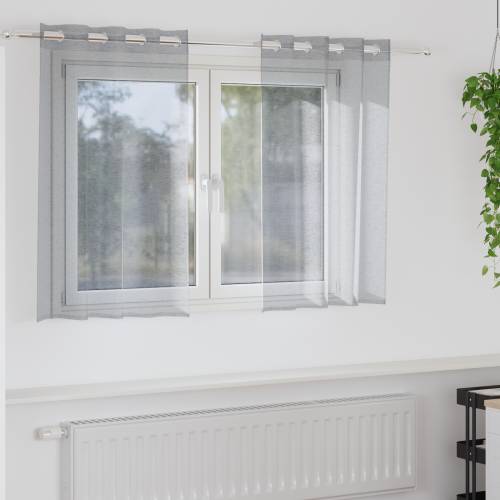 Zavjese sa zavjesama 2 pcs Tamnosiva 140 x 140 cm Poliester Cijena