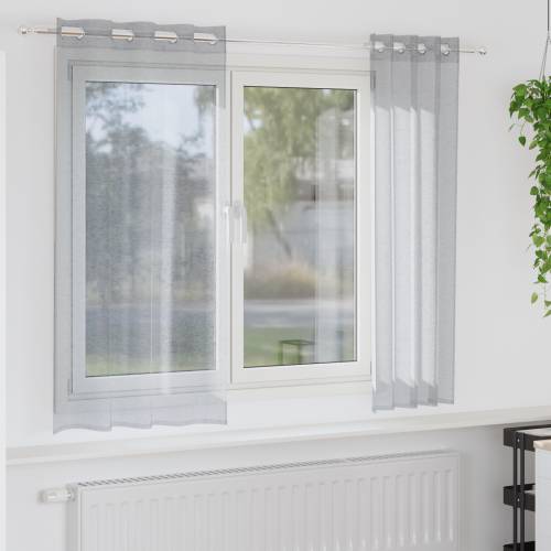 Zavjese sa zavjesama 2 pcs Tamnosiva 140 x 175 cm Poliester Cijena