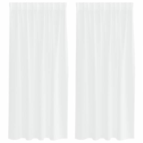 Zavjese sa zavjesama 2 pcs Bijela 140 x 175 cm Poliester Cijena