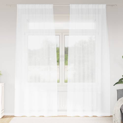 Zavjese sa zavjesama 2 pcs Bijela 140 x 260 cm Poliester Cijena