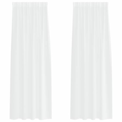 Zavjese sa zavjesama 2 pcs Bijela 140 x 260 cm Poliester Cijena