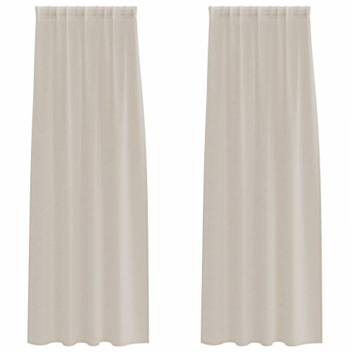 Zavjese sa zavjesama 2 pcs Pijesak 140 x 245 cm Poliester Cijena