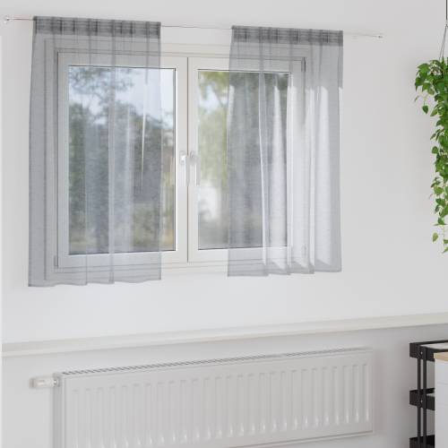 Zavjese sa zavjesama 2 pcs Tamnosiva 140 x 140 cm Poliester Cijena