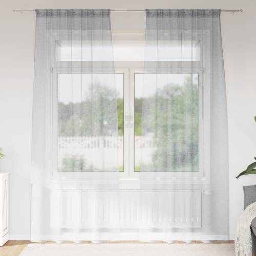 Zavjese sa zavjesama 2 pcs Tamnosiva 140 x 225 cm Poliester Cijena