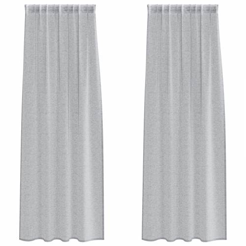 Zavjese sa zavjesama 2 pcs Tamnosiva 140 x 260 cm Poliester Cijena