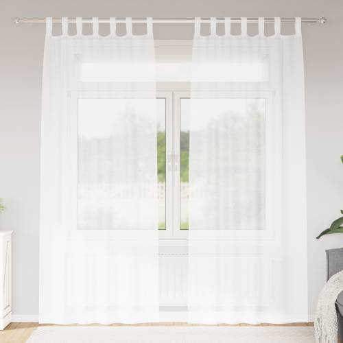 Zavjese sa zavjesama 2 pcs Bijela 140 x 225 cm Poliester Cijena