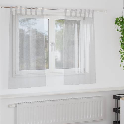 Zavjese sa zavjesama 2 pcs Svjetlosiva 140 x 140 cm Poliester Cijena