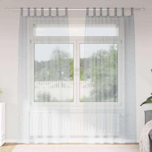 Zavjese sa zavjesama 2 pcs Tamnosiva 140 x 260 cm Poliester Cijena
