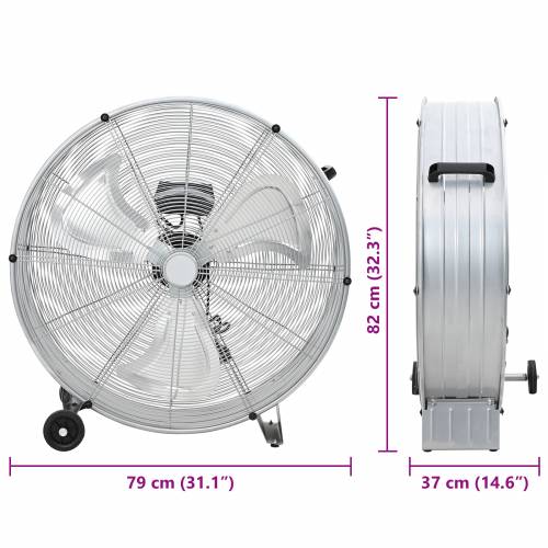 Ventilacijski stroj s kotačima 3 brzine Srebrni Φ77 cm Cijena