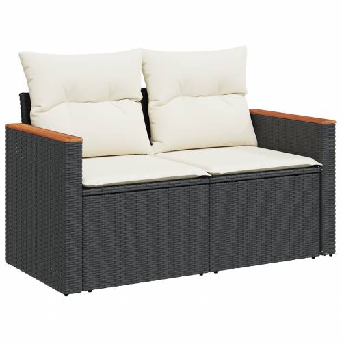 Set vrtnih sofa od 10 dijelova s jastučićima Crni Poli Ratan Akacija Cijena