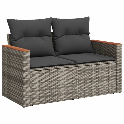 set od 10 komada vrtnih sofa s jastucima sivi poli ratan acacia Cijena