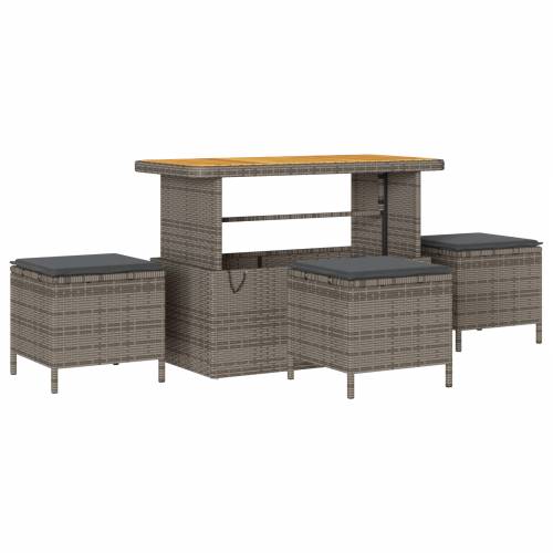 set od 10 komada vrtnih sofa s jastucima sivi poli ratan acacia Cijena