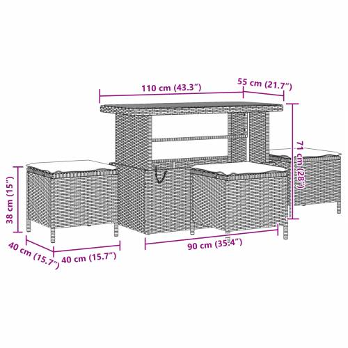 set od 10 komada vrtnih sofa s jastucima sivi poli ratan acacia Cijena