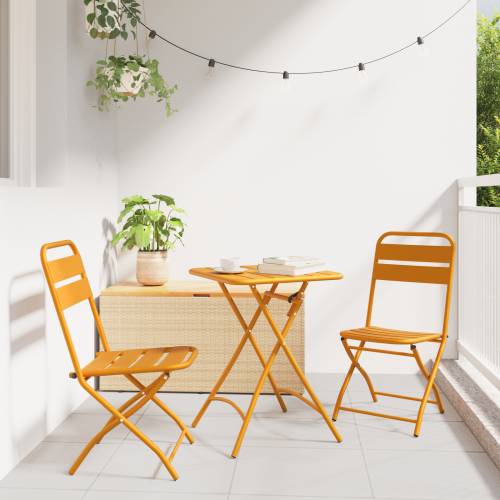 Sklopive Vrtne Stolice 2 kom Mustard Žuta 42x52x82 cm Prah-premazani Čelik Cijena