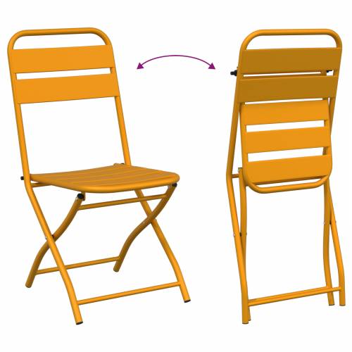 Sklopive Vrtne Stolice 2 kom Mustard Žuta 42x52x82 cm Prah-premazani Čelik Cijena