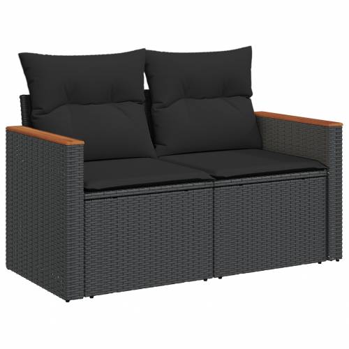 13 dijelni vrtni sofa set s jastučićima Crni Poliratan Akacija Cijena