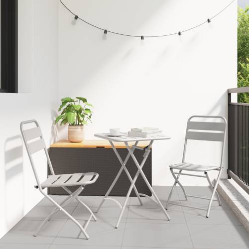 Sklopive vrtne stolice 2 kom Beige 42x52x82 cm Čelik obložen prahom Cijena