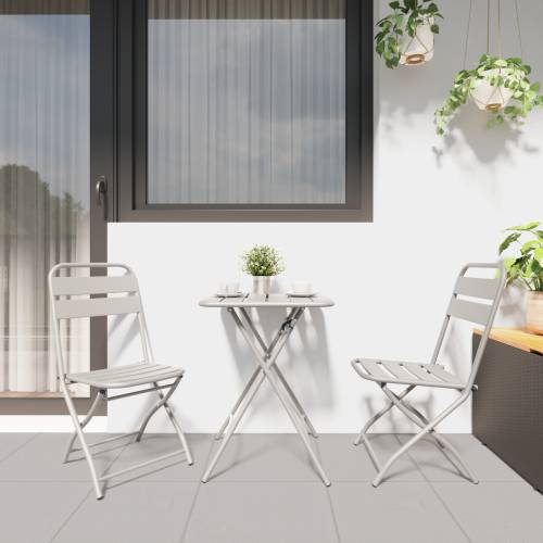 Sklopive vrtne stolice 2 kom Beige 42x52x82 cm Čelik obložen prahom Cijena