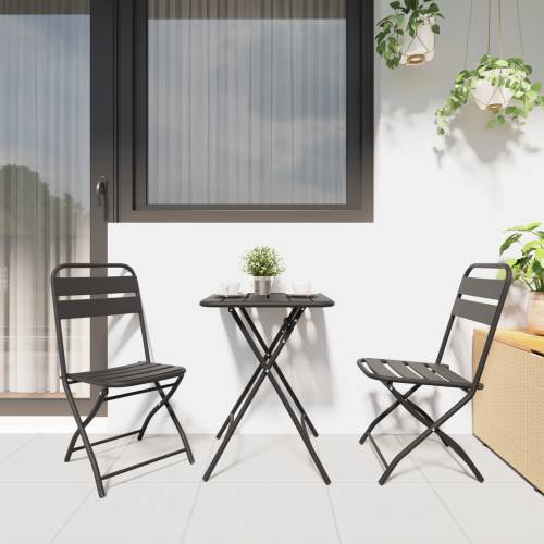 Sklopive vrtne stolice 2 kom Antracit 42x52x82 cm Čelik obložen prahom Cijena