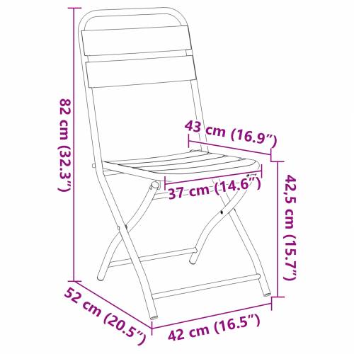 Sklopive vrtne stolice 2 kom Antracit 42x52x82 cm Čelik obložen prahom Cijena