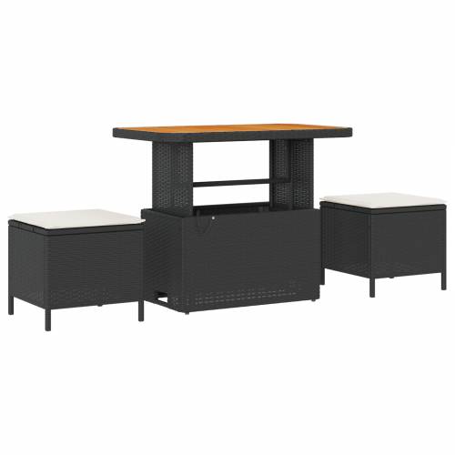 13 Komada Vrtni Sofas Set s Jastučićima Crn Poli Ratan Akacija Cijena