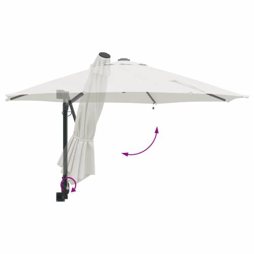 Zidni vrtni suncobran sa LED-ima Bež 248 cm Cijena
