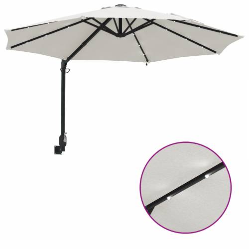 Zidni vrtni suncobran sa LED-ima Bež 248 cm Cijena