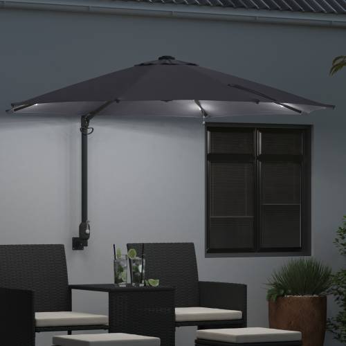 Zidni vrtni suncobran s LED-ovima Antracit 248 cm Cijena
