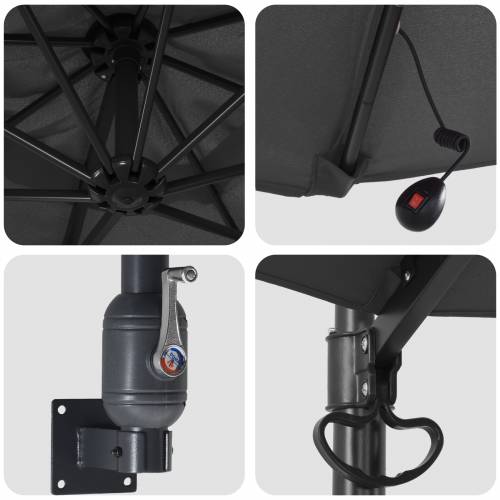 Zidni vrtni suncobran s LED-ovima Antracit 248 cm Cijena
