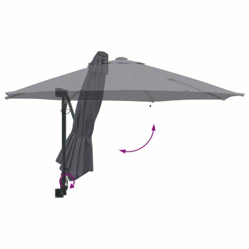 Zidni vrtni suncobran s LED-ovima Antracit 248 cm Cijena