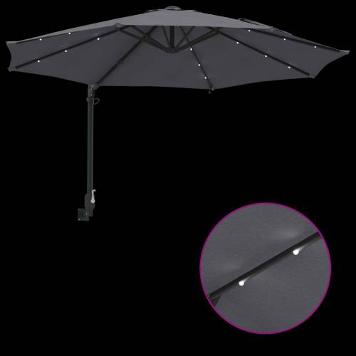 Zidni vrtni suncobran s LED-ovima Antracit 248 cm Cijena