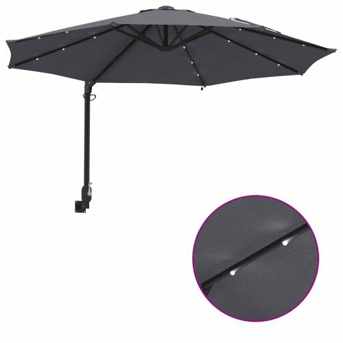 Zidni vrtni suncobran s LED-ovima Antracit 248 cm Cijena