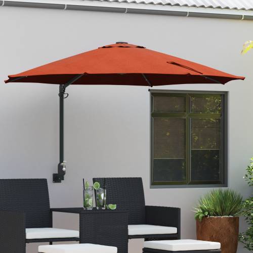 Zidni vrtni suncobran s LED-ima Terracotta 248 cm Cijena