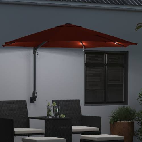 Zidni vrtni suncobran s LED-ima Terracotta 248 cm Cijena