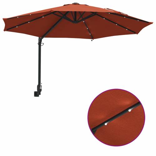 Zidni vrtni suncobran s LED-ima Terracotta 248 cm Cijena