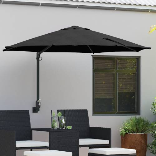 Zidni vrtni suncobran s LED-ima Crna 248 cm Cijena